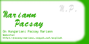 mariann pacsay business card